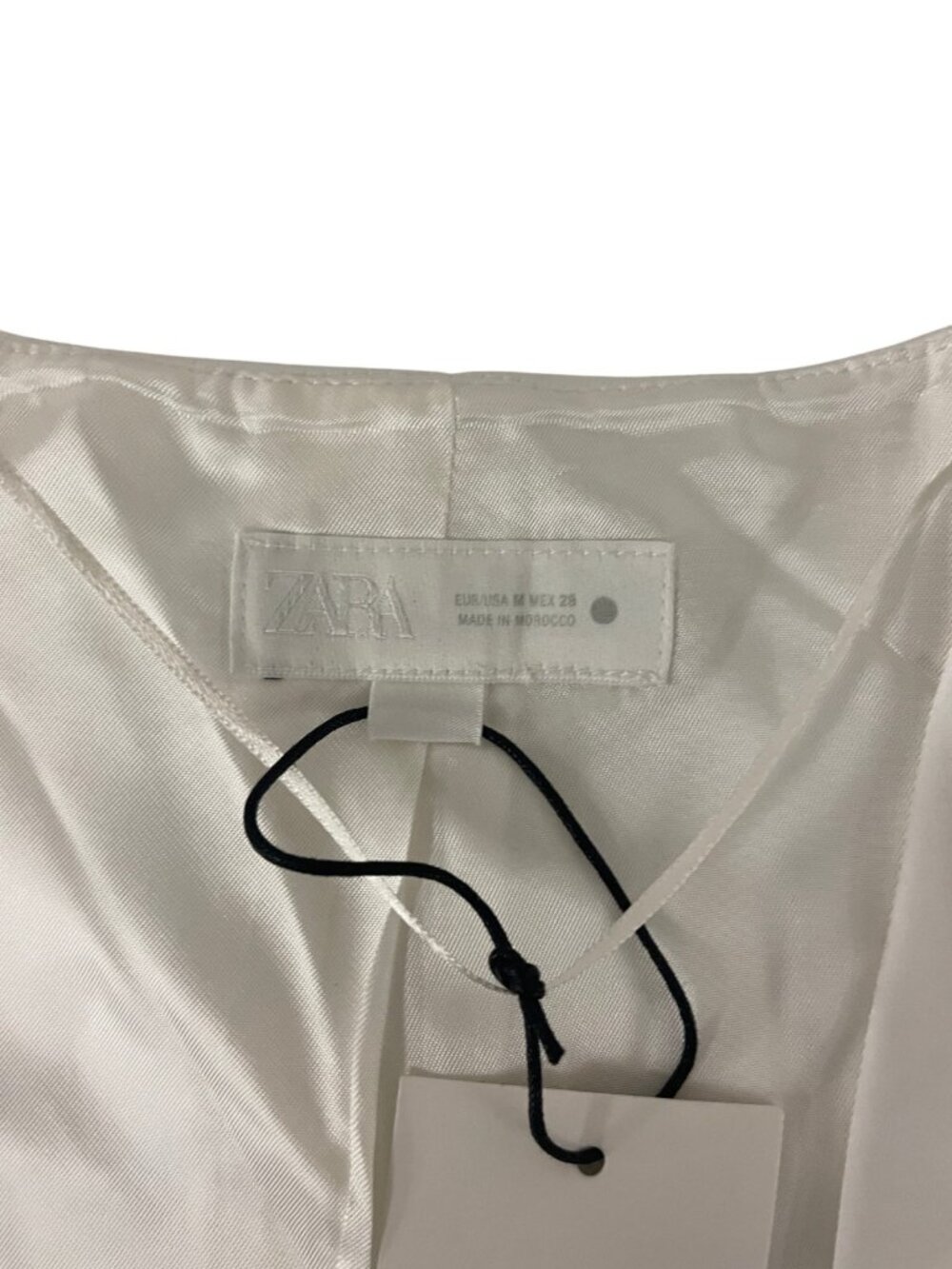 Zara Womens Crop Vest Medium White Satin Tailored Waistcoat 8299/042 NWT - Picture 5 of 14